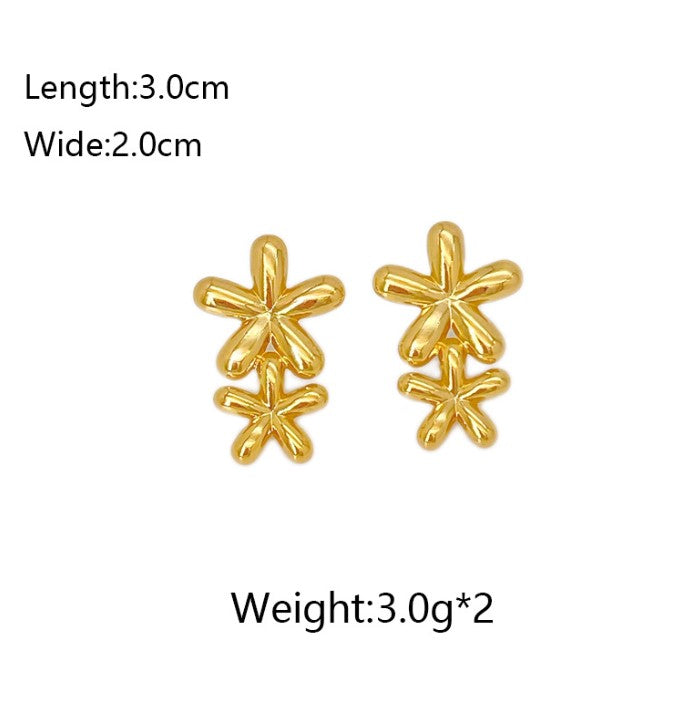 LONG FLORAL ANTI TARNISH DROP EARRINGS