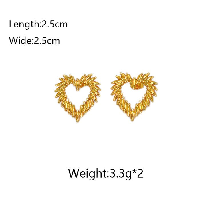 HEART ANTI TARNISH STUDS EARRINGS