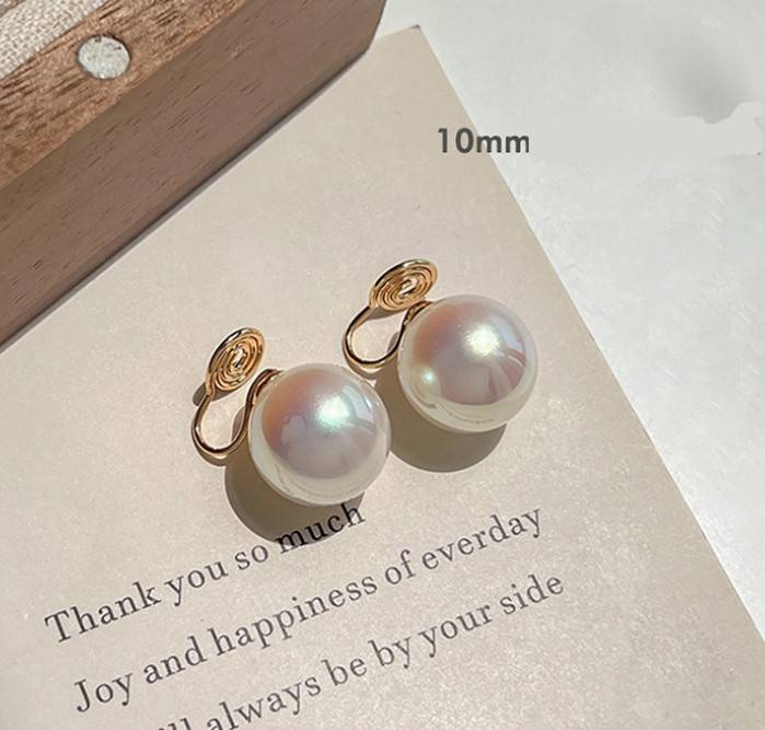PEARL NON PIERCING TOPS KOREAN EARRINGS