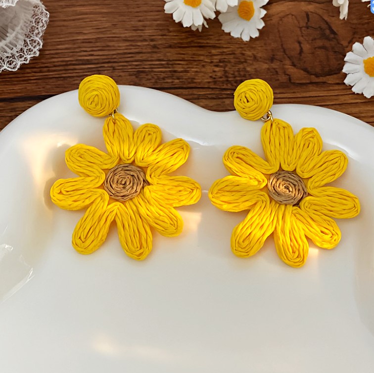 BIG FLOWER DROP KOREAN EARRINGS