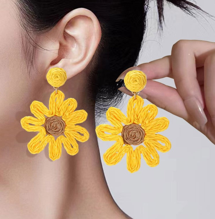 BIG FLOWER DROP KOREAN EARRINGS