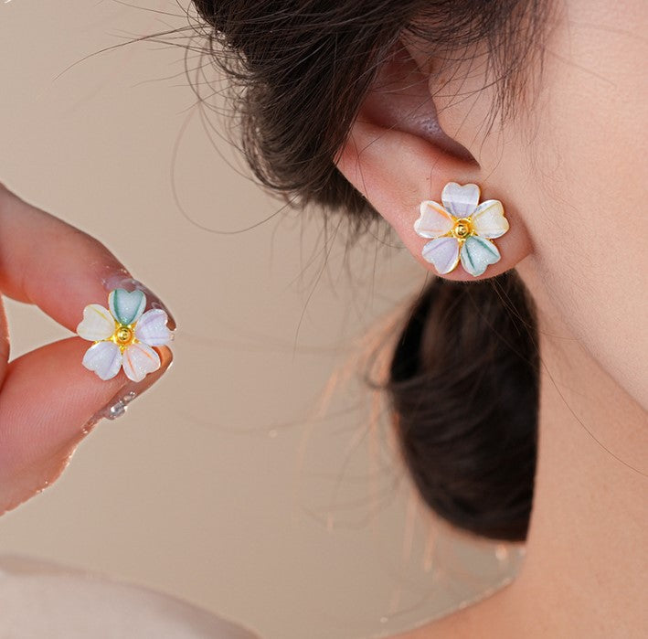 SMALL STUDS FLOWER KOREAN EARRINGS