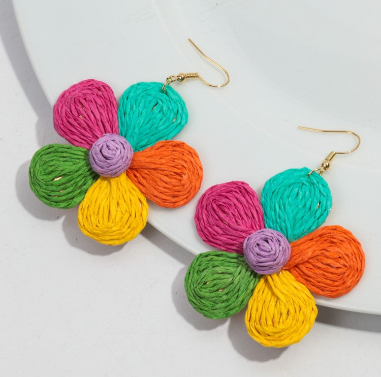 BIG FLOWER DROP KOREAN EARRINGS