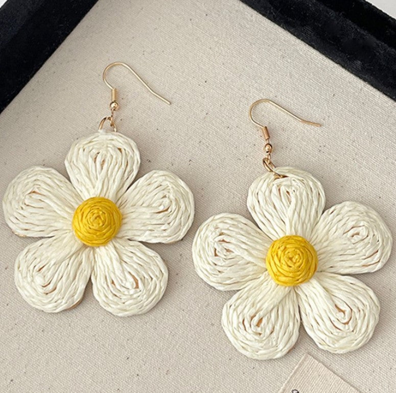 BIG FLOWER DROP KOREAN EARRINGS