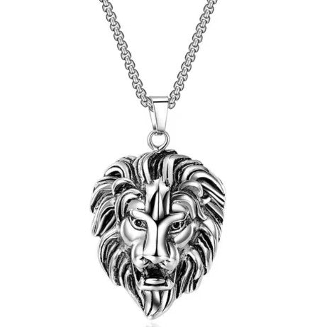Mens Locket Lion Pendant Chain