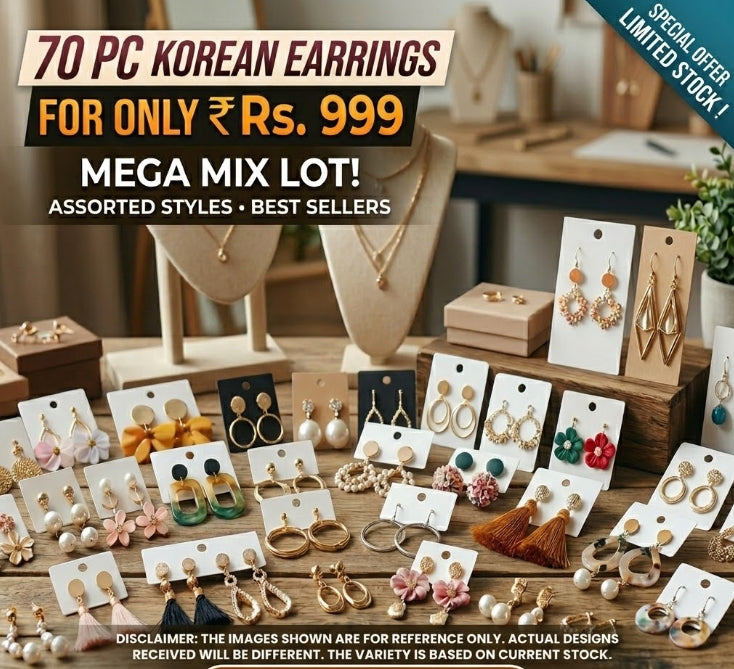 70 PC KOREAN EARRINGS MIX DESIGN