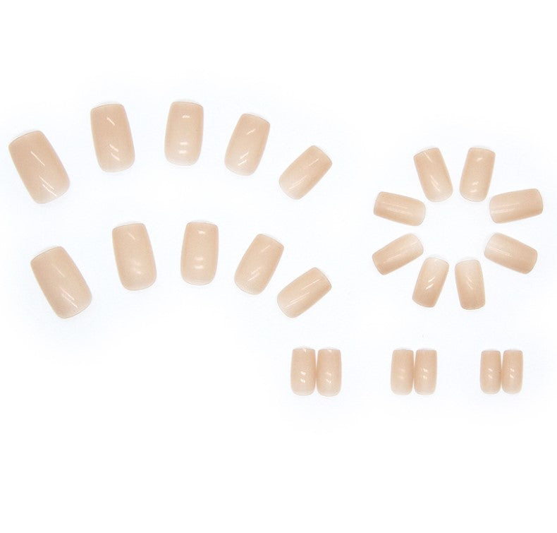 MEDIUM LONG 24 PC ARTIFICIAL NAILS PURE NUDE W/ KIT