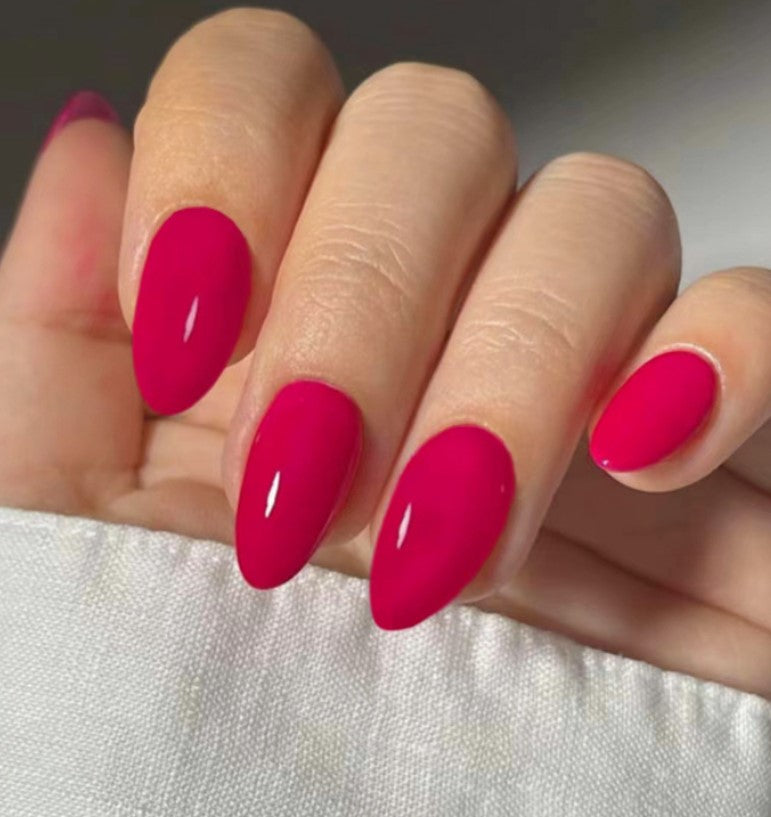MEDIUM 30 PC ARTIFICIAL NAILS ROSE PINK W/ KIT