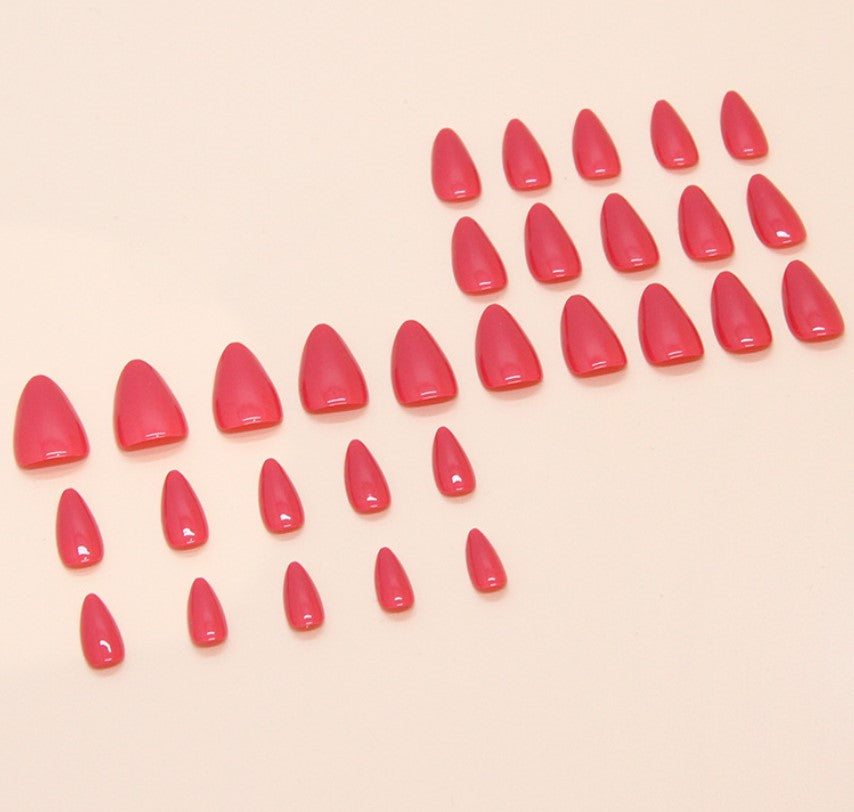MEDIUM 30 PC ARTIFICIAL NAILS ROSE PINK W/ KIT