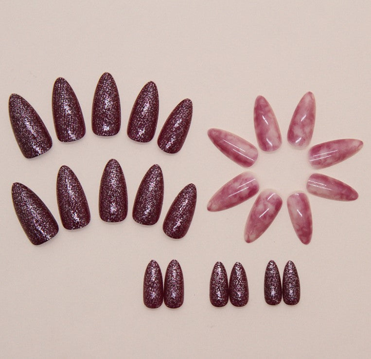 MEDIUM LONG 24 PC ARTIFICIAL NAILS PURPLE