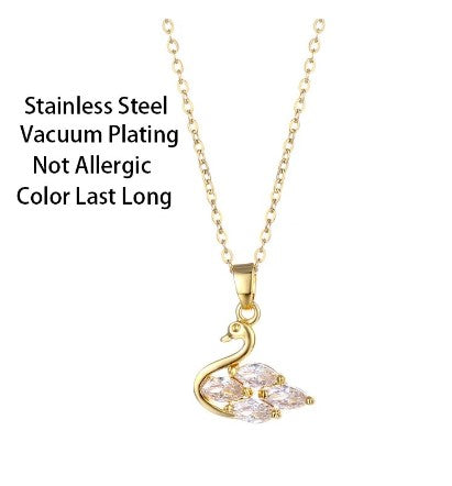 Swan Necklace Chain Pendant