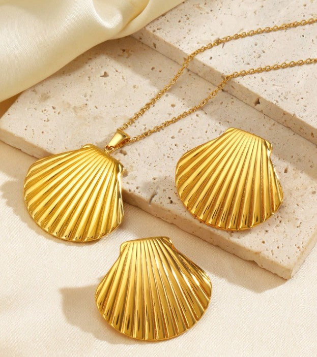 SHELLWORK ANTI TARNISH NECKLACE & EARRINGS