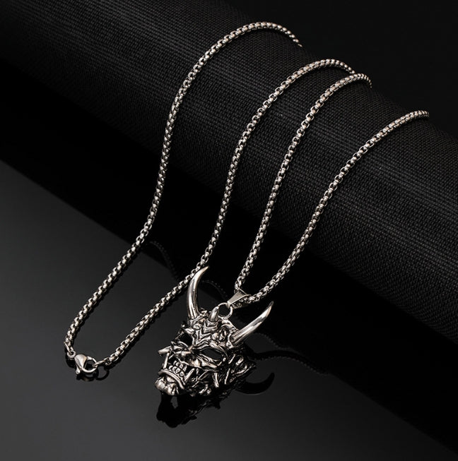 DEMON SKULL HORN GOTHIC NECKLACE