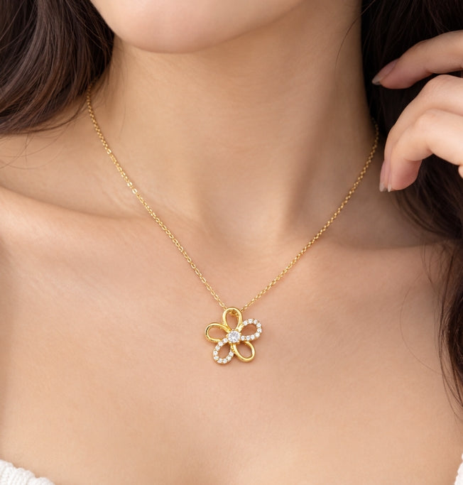 FLORAL SMALL PENDANT CHAIN NECKLACE