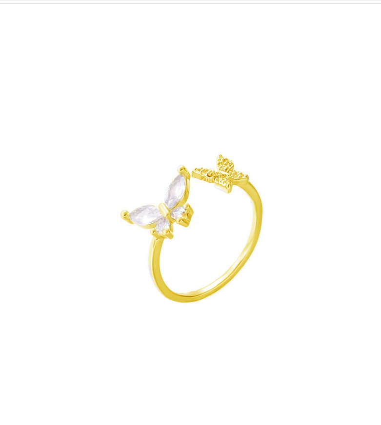 Small Butterfly Adjustable Finger Ring