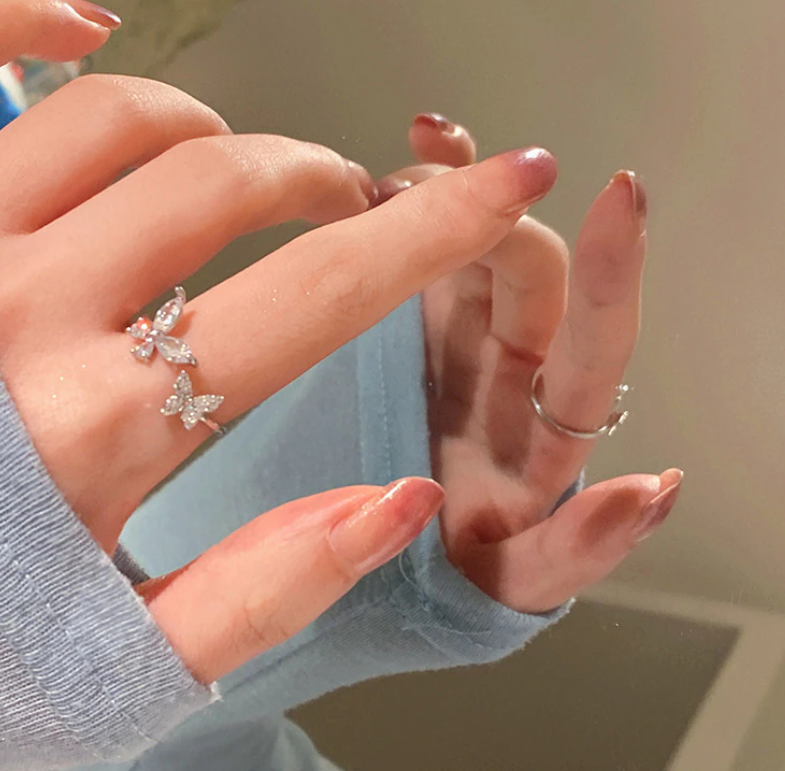 Small Butterfly Adjustable Finger Ring