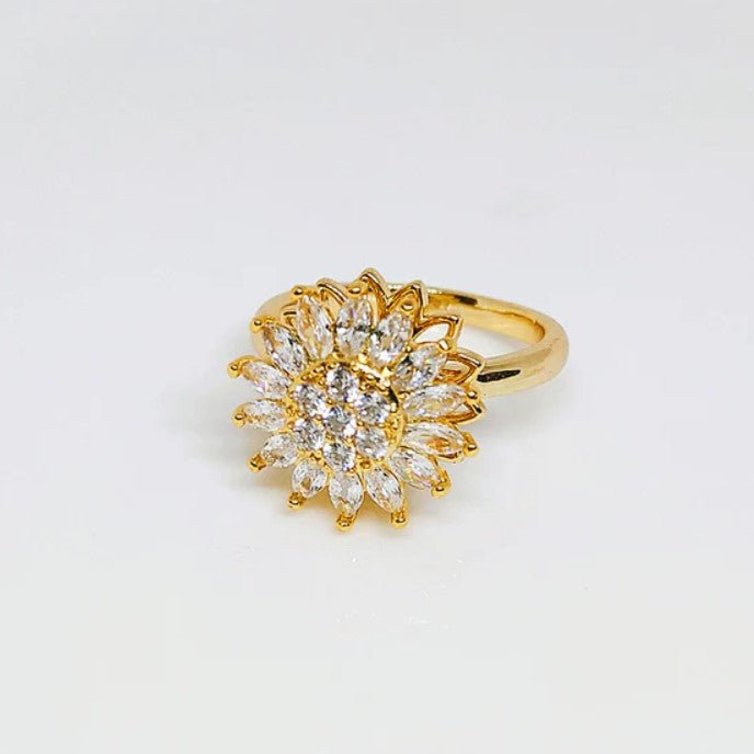 SUN FLOWER SPINNING ROTATING FINGER RING