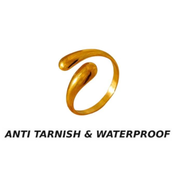 GOLD ANTI TARNISH ADJUSTABLE OPEN RING