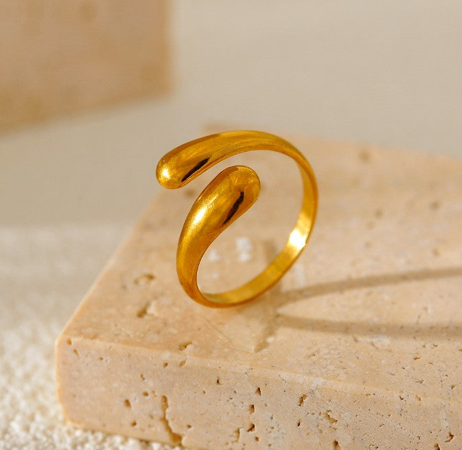 GOLD ANTI TARNISH ADJUSTABLE OPEN RING