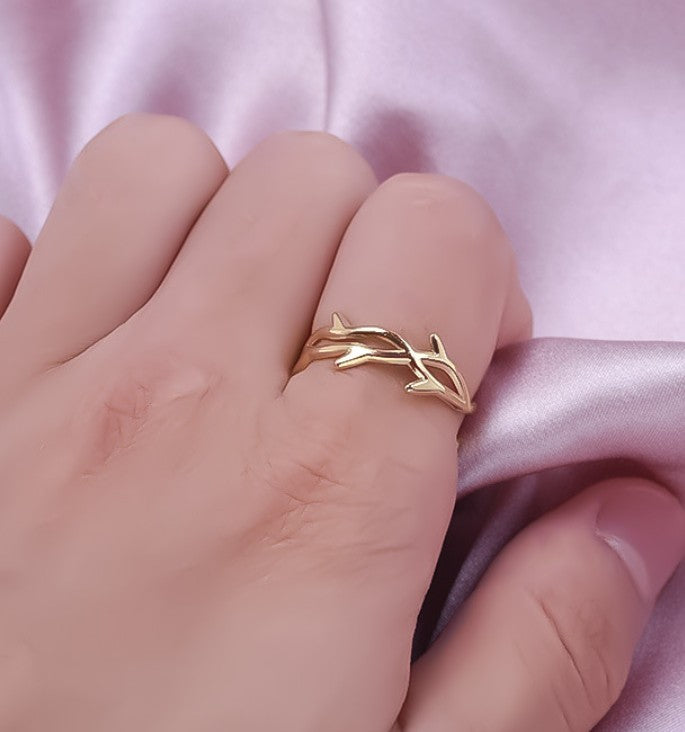 GOLD ANTI TARNISH ADJUSTABLE OPEN RING