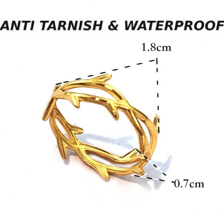 GOLD ANTI TARNISH ADJUSTABLE OPEN RING