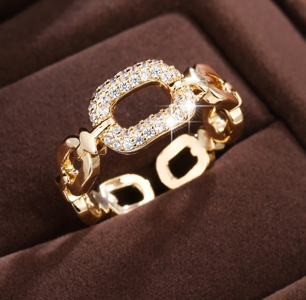 COPPER AD STONE DAIMOND OPEN RINGS