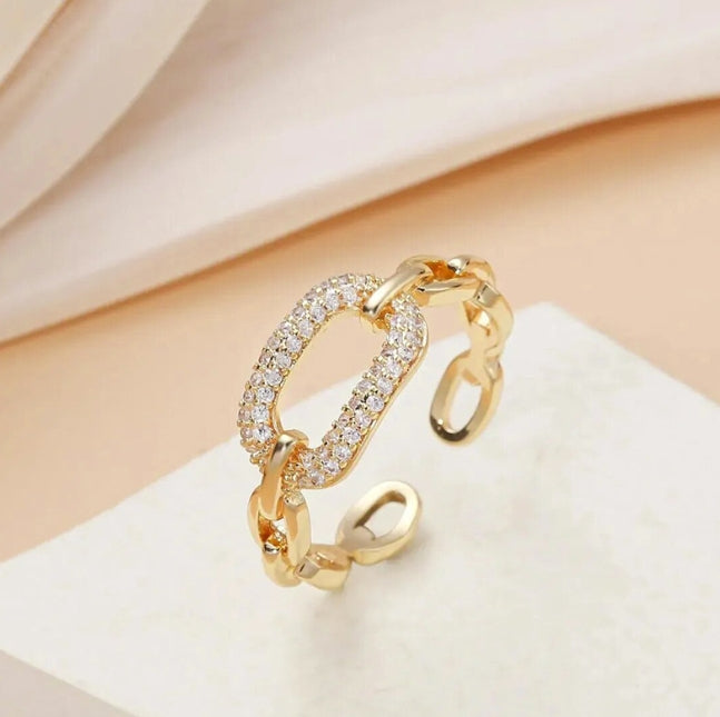 COPPER AD STONE DAIMOND OPEN RINGS
