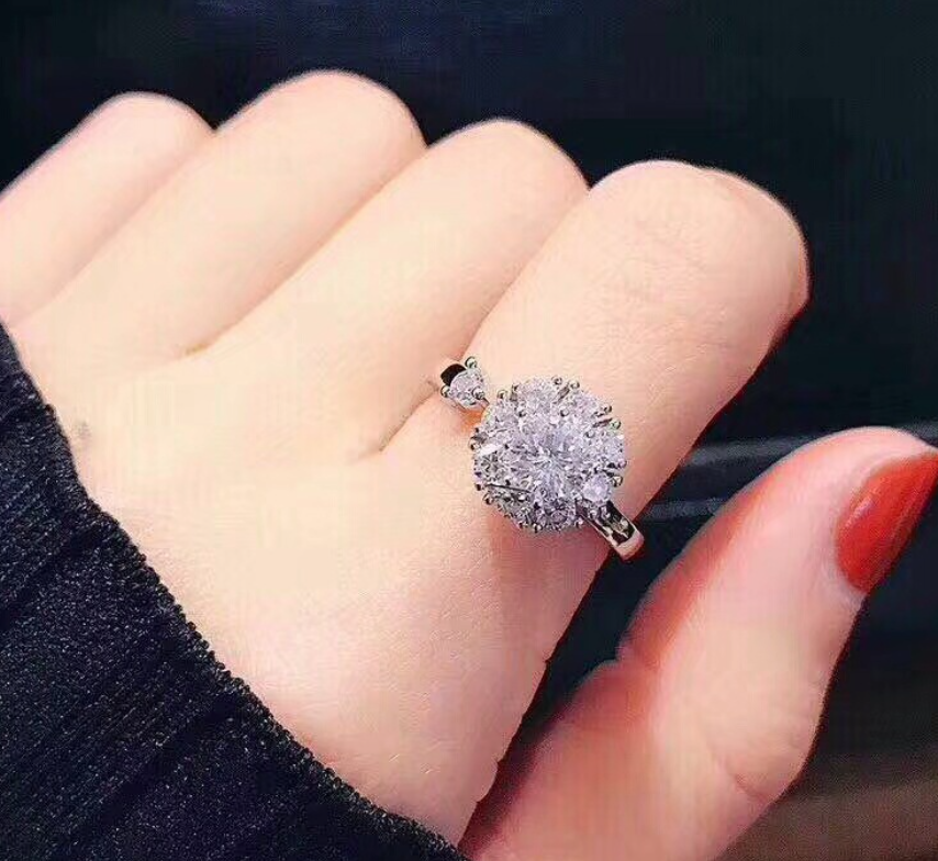 Spinning Zircon Crystal Rotating Finger Ring