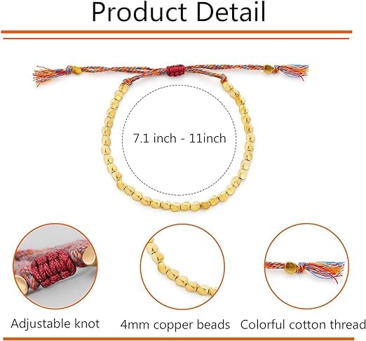 Adjustable Handmade Tibetan Copper Beads Bracelet