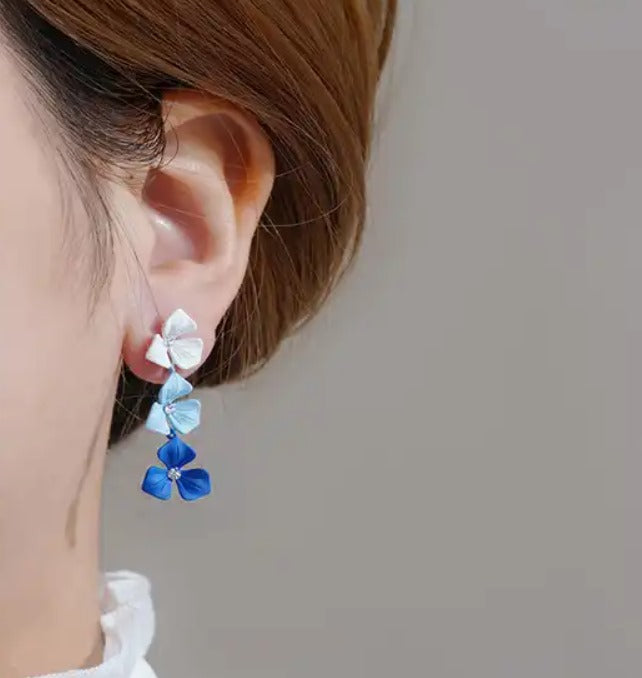 Crystal Flower Drop Earring
