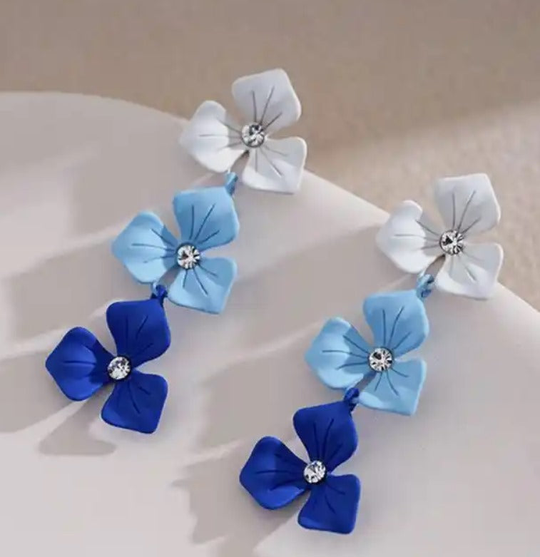 Crystal Flower Drop Earring