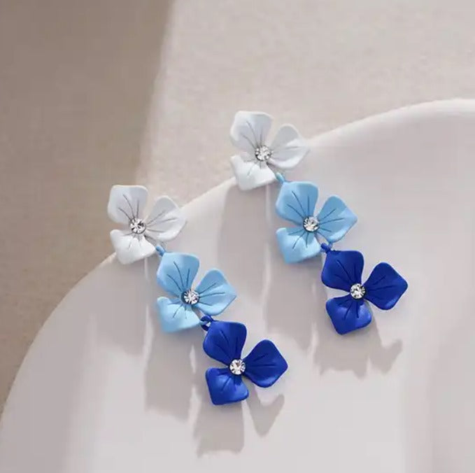 Crystal Flower Drop Earring
