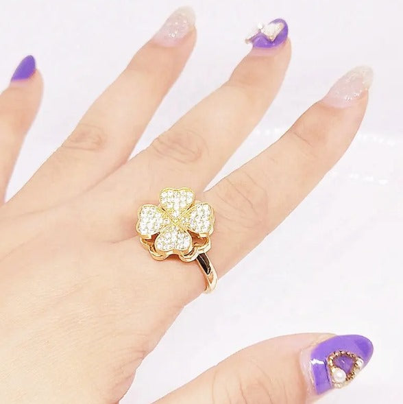 Rotating Heart Adjustable Finger RIng