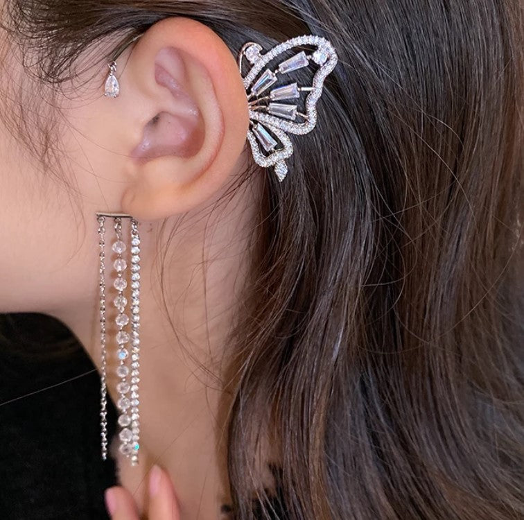 Butterfly Tassel Ear Cuff Earring ( Right Ear)