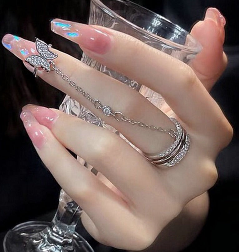 BUTTERFLY CHAIN STYLISH KOREAN RINGS