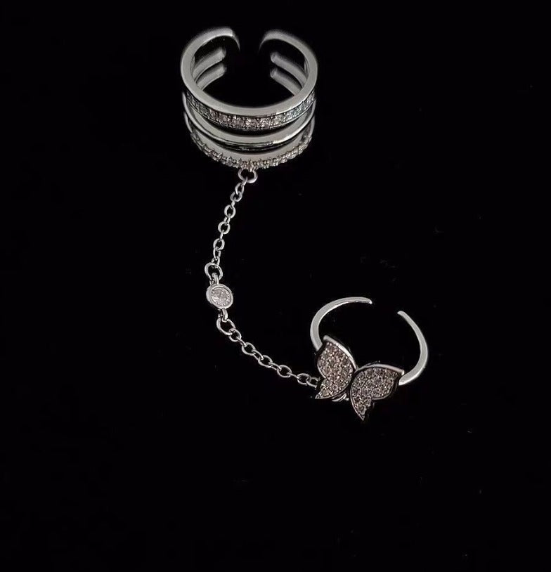 BUTTERFLY CHAIN STYLISH KOREAN RINGS