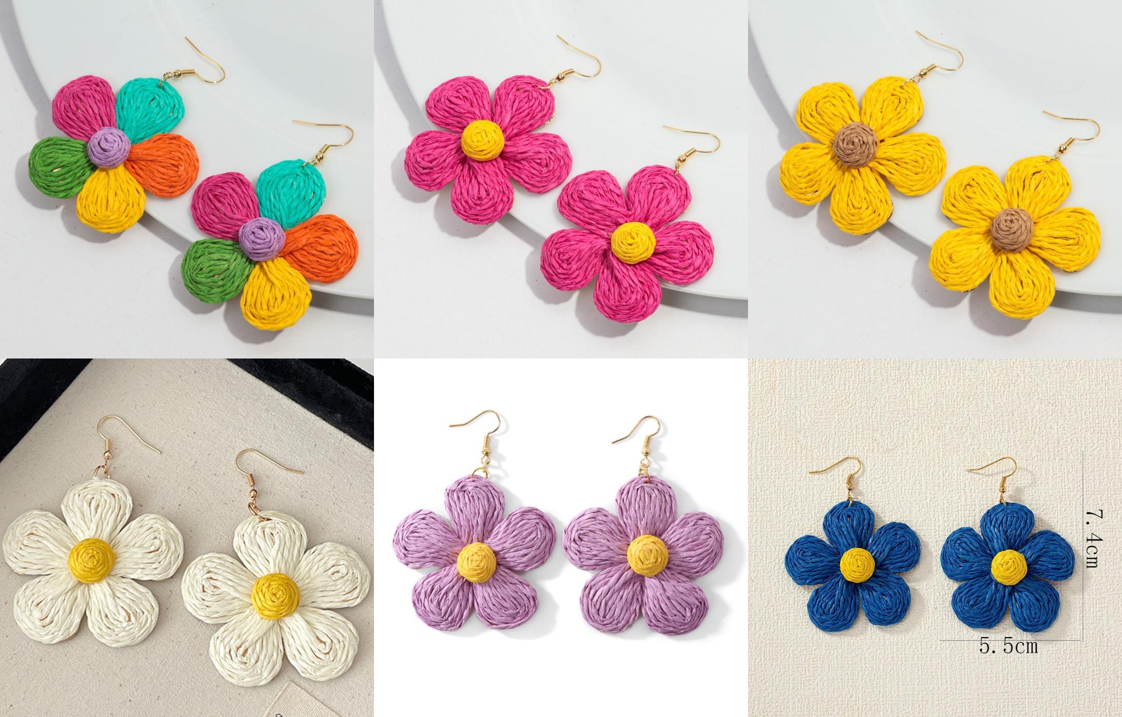 BIG FLOWER DROP KOREAN EARRINGS